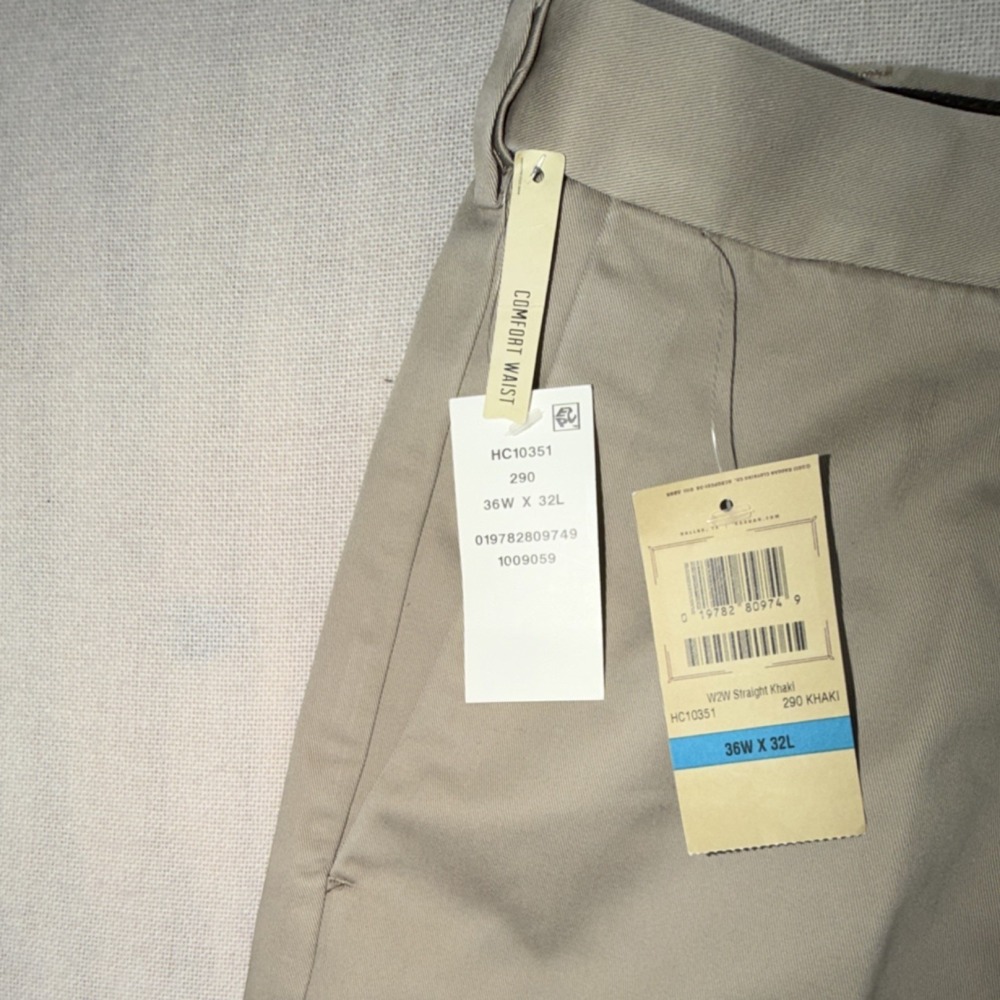 Haggar Heritage Collection No Iron Khaki Pants Straight Fit Beige 36 Cotton - Picture 3 of 11